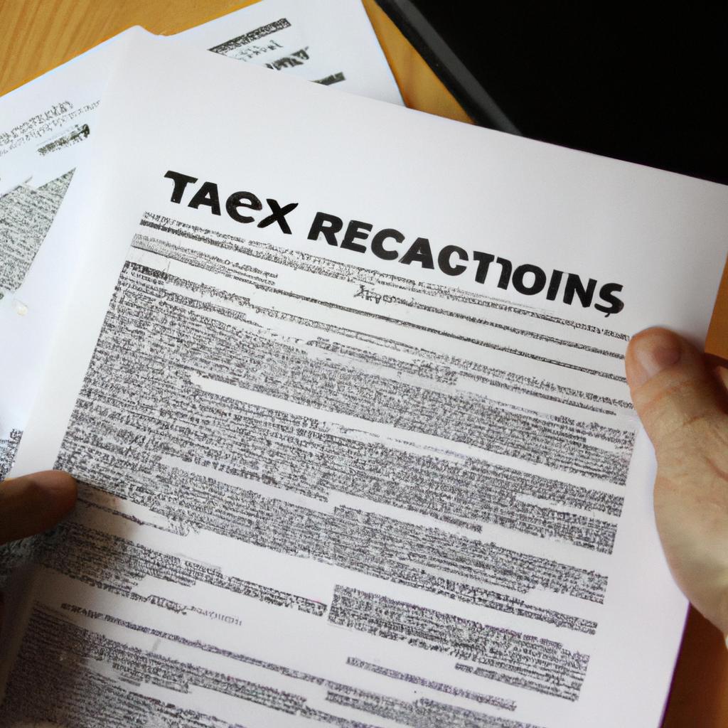 Person reading tax regulations document